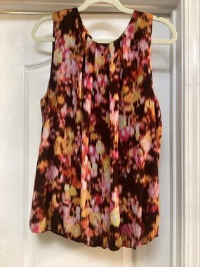 Liz Claiborne Brown Multicolor Floral-Print Sleeveless  size XL Preowned